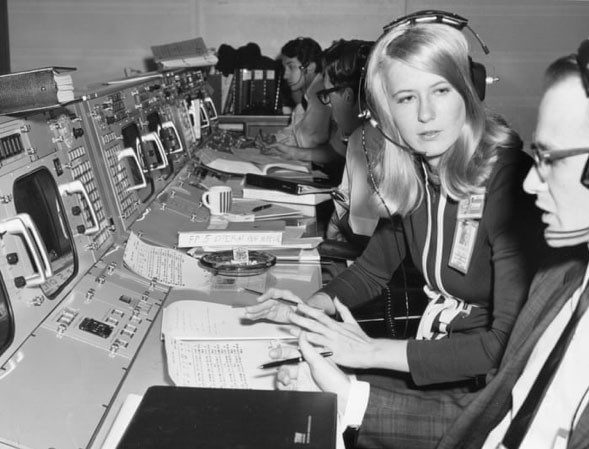 Frances Northcutt at NASA’s Mission Control unit.
