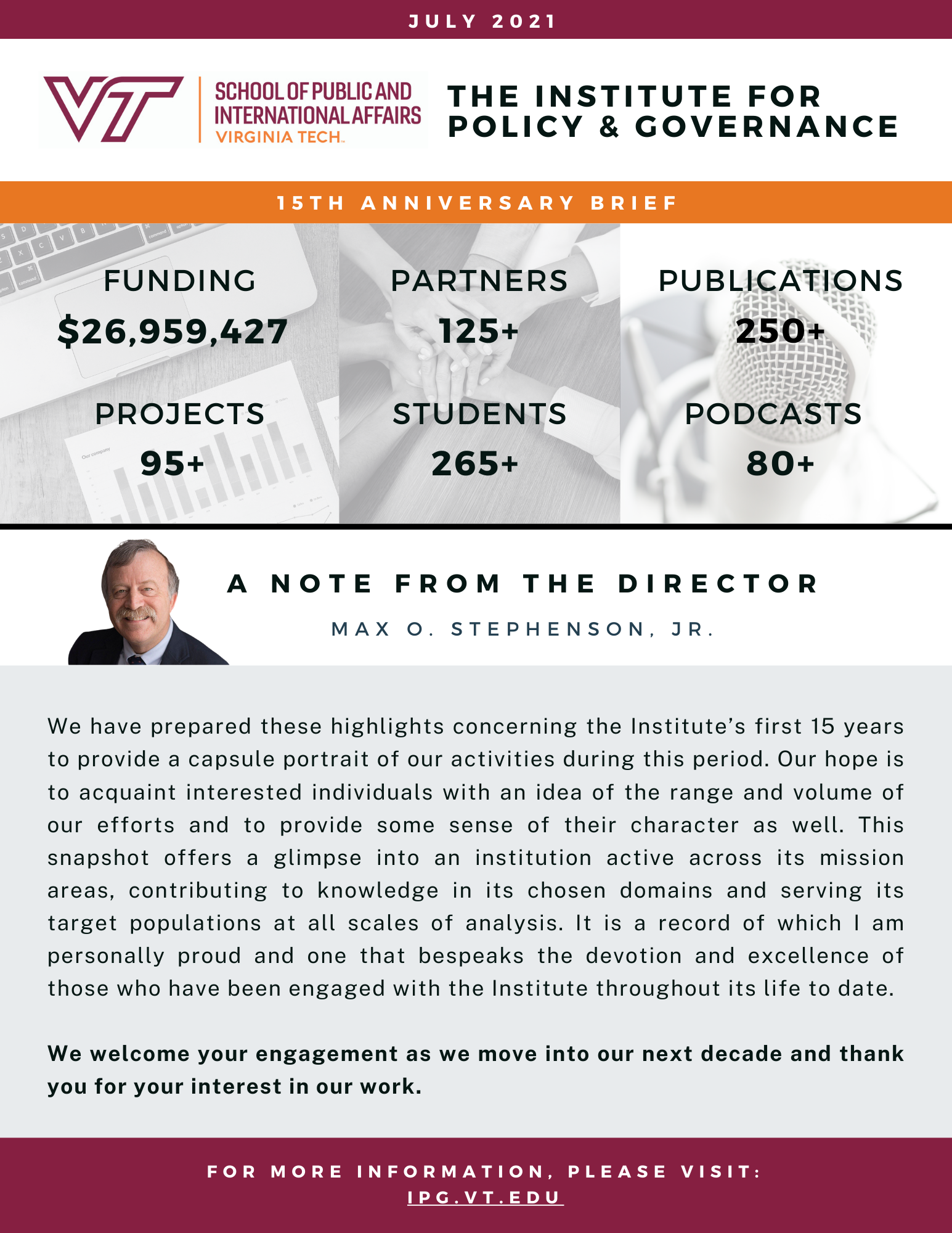 IPG 15th Anniversary Brief Page 1